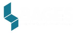 logo bages arquitectura en blanco